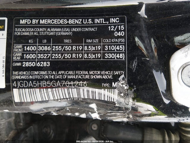 4JGDA5HB5GA701246 Mercedes-Benz Gle 350 4matic