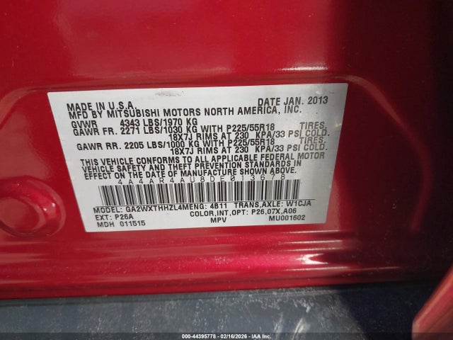 2013 MITSUBISHI OUTLANDER SPORT 4A4AR4AU8DE013678 Photo 8