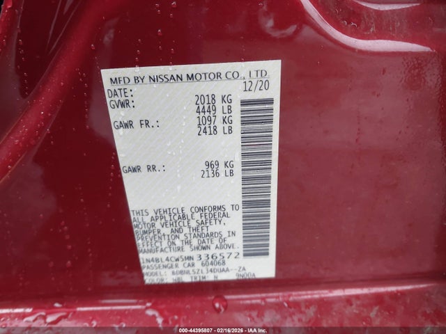 1N4BL4CW5MN336572 Nissan Altima Sr Intelligent Awd