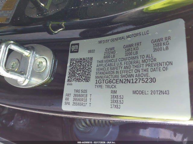 1GTG6CEN2N1275230 GMC Canyon 4wd Short Box Elevation