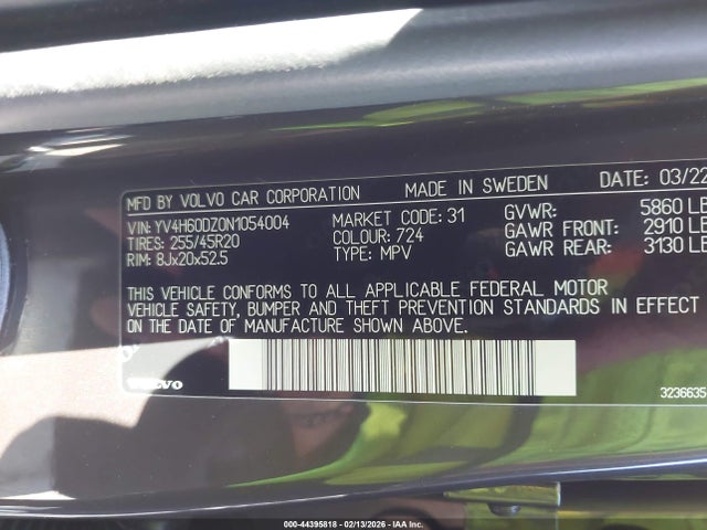 2022 VOLVO XC60 RECHARGE PLUG-IN HYBRID YV4H60DZ0N1054004 Photo 8