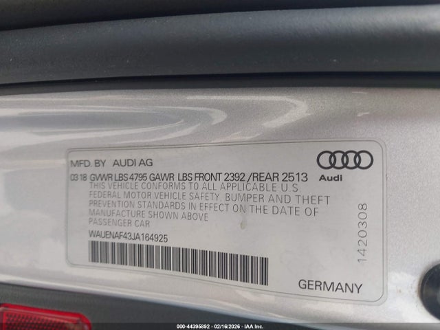 2018 AUDI A4 WAUENAF43JA164925 Photo 8