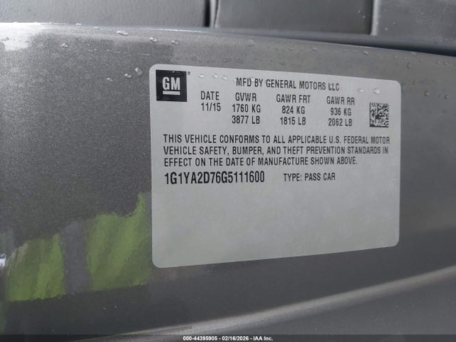 2016 CHEVROLET CORVETTE 1G1YA2D76G5111600 Photo 8