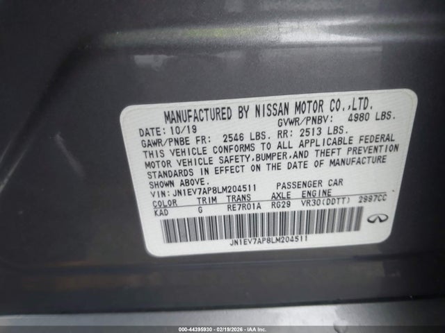 2020 INFINITI Q50 JN1EV7AP8LM204511 Photo 8