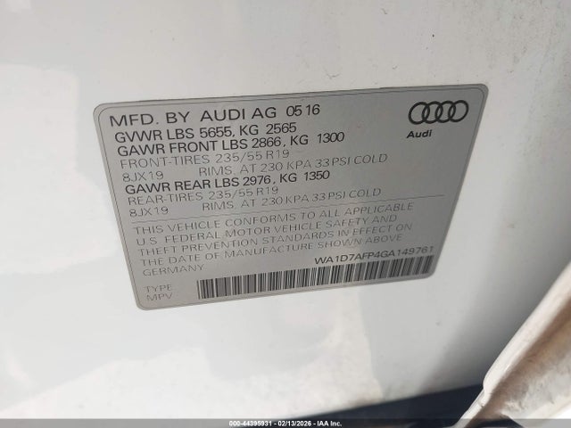 2016 AUDI Q5 WA1D7AFP4GA149761 Photo 8