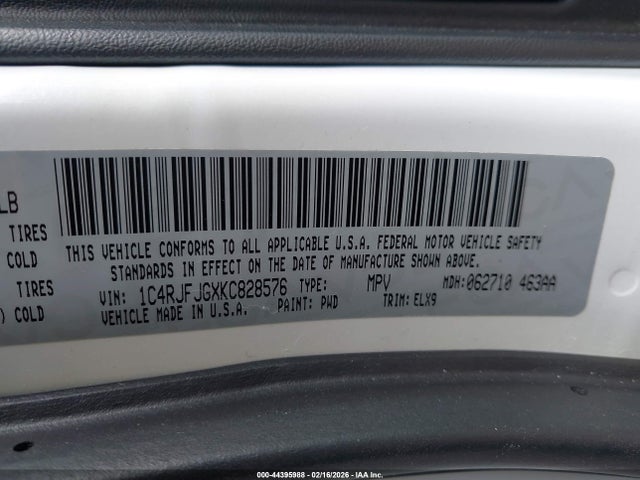 1C4RJFJGXKC828576 Jeep Grand Cherokee Summit 4x4