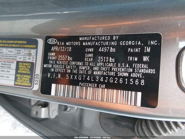 2018 KIA OPTIMA 5XXGT4L34JG261568 Photo 8