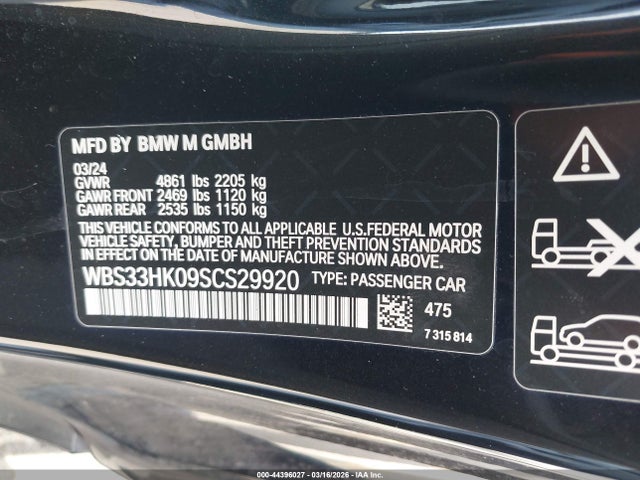 WBS33HK09SCS29920 BMW M4 Competition Xdrive