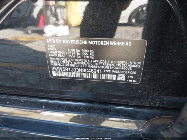 3MW5R1J03N8C46941 BMW 330I