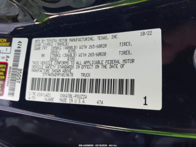 2023 TOYOTA TUNDRA 5TFNA5AB9PX019678 Photo 8