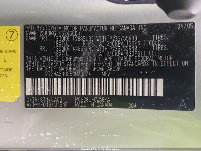 2005 LEXUS RX 330 2T2HA31U85C070874 Photo 8