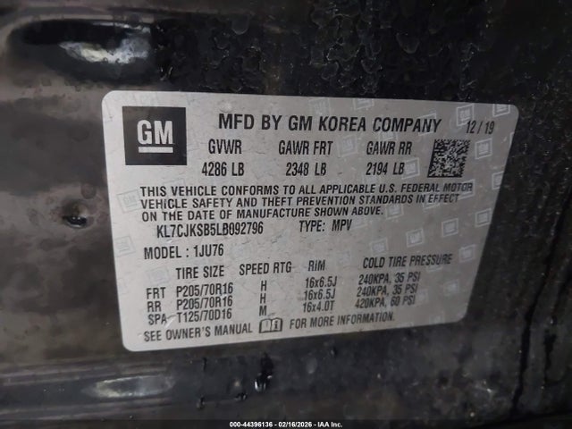 Chevrolet Trax Fwd Ls 2020 KL7CJKSB5LB092796 Image 9
