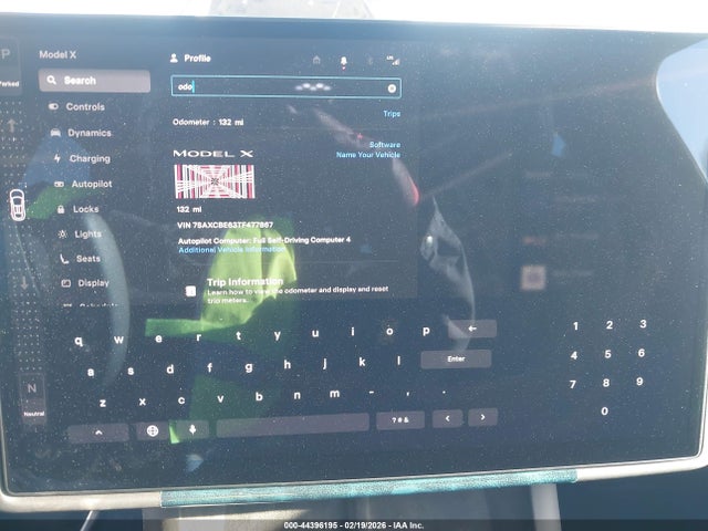 Продажа на аукционе авто 2026 Tesla Model X Plaid, vin: 7SAXCBE63TF477867, номер лота: 44396195