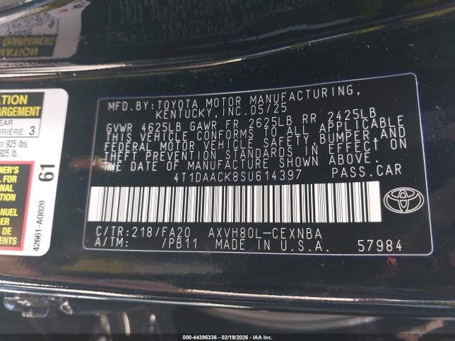 Toyota CAMRY LE 2025 4T1DAACK8SU614397 Image 9