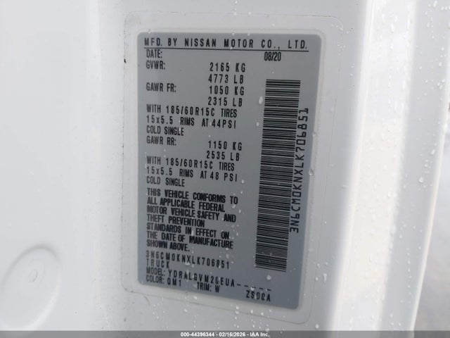 3N6CM0KNXLK706851 Nissan Nv200 Cargo Sv Xtronic Cvt