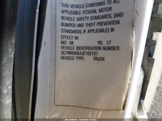 3C7WRVKG4JE102131 RAM Promaster 3500 Cutaway Low Roof