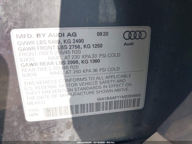 2021 AUDI Q5 WA1BAAFY1M2009660 Photo 8