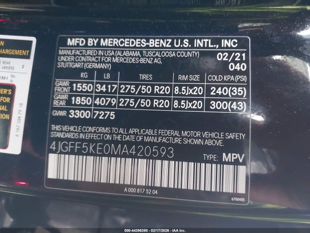 2021 MERCEDES-BENZ GLS 450 4JGFF5KE0MA420593 Photo 8