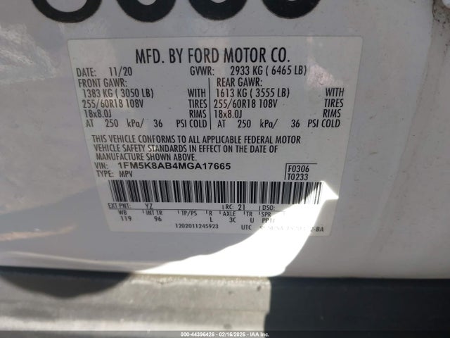 2021 FORD POLICE INTERCEPTOR UTILITY 1FM5K8AB4MGA17665 Photo 8