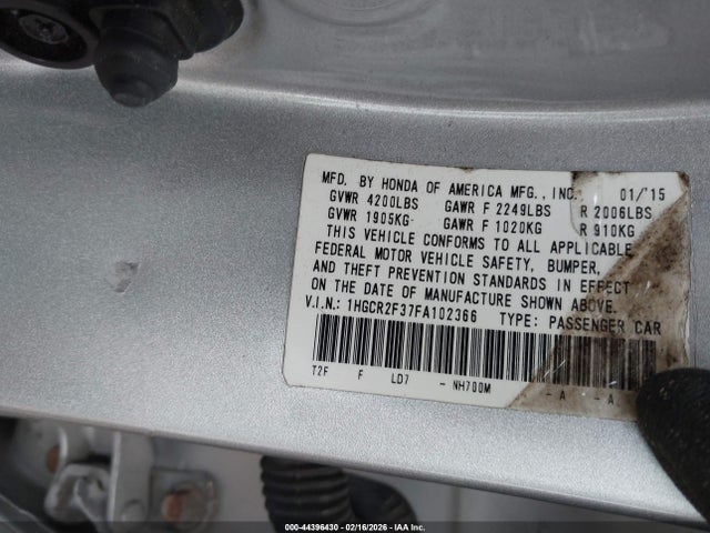 1HGCR2F37FA102366 Honda ACCORD LX