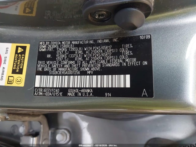 2010 TOYOTA HIGHLANDER 5TDZK3EH5AS001256 Photo 8