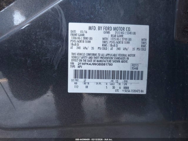 2016 FORD EDGE 2FMPK4J99GBB81780 Photo 8