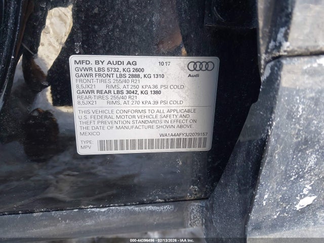Aukcja sprzedaży 2018 Audi Sq5 3.0t Premium Plus, vin: WA1A4AFY3J2079157, numer aukcji: 44396496