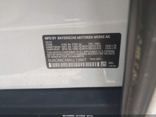 Продаж на аукціоні авто 2019 Bmw X5 Xdrive40i, vin: 5UXCR6C56KLL13907, номер лоту: 44396505