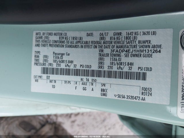 Ford FIESTA SE 2017 3FADP4EJ1HM131264 Image 9
