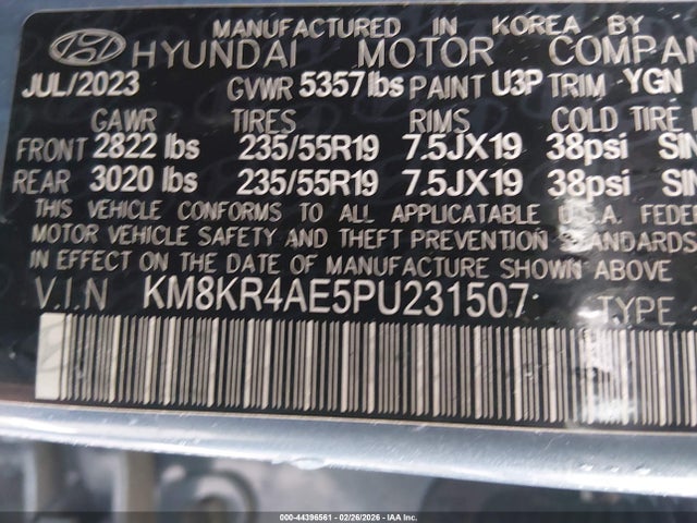 Aukcja sprzedaży 2023 Hyundai Ioniq 5 Limited, vin: KM8KR4AE5PU231507, numer aukcji: 44396561