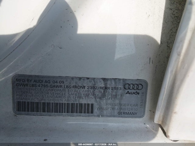 2009 AUDI A4 WAULF78K49N072410 Photo 8