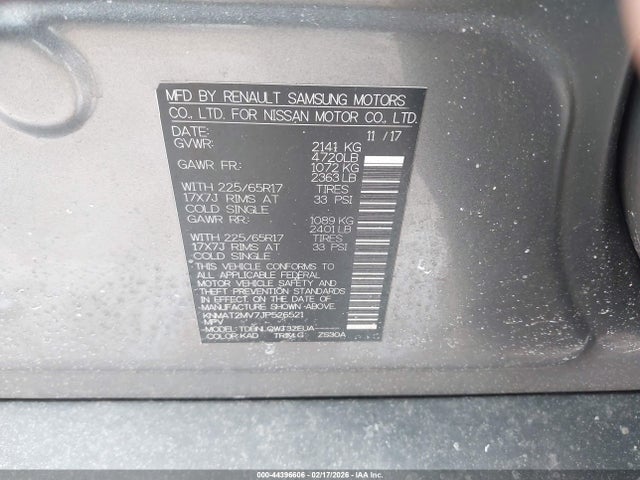 Aukcja sprzedaży 2018 Nissan Rogue Sv, vin: KNMAT2MV7JP526521, numer aukcji: 44396606