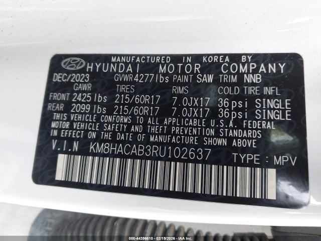 2024 HYUNDAI KONA KM8HACAB3RU102637 Photo 8