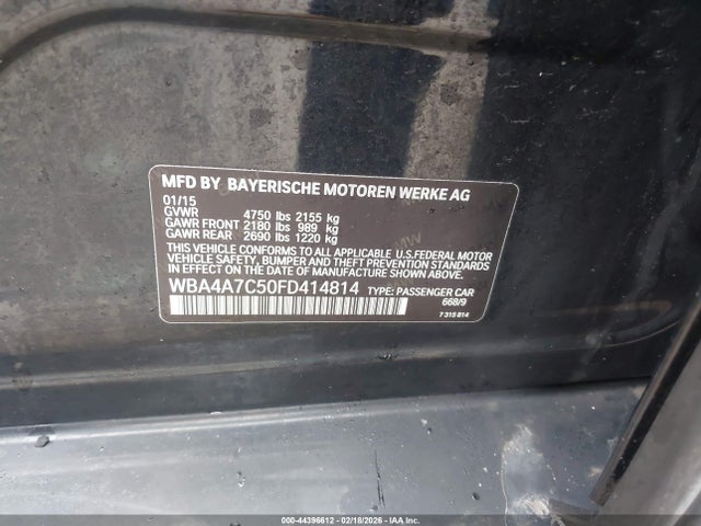 2015 Bmw 428 Gran Coupe Xdrive მანქანა იყიდება აუქციონზე, vin: WBA4A7C50FD414814, აუქციონის ნომერი: 44396612