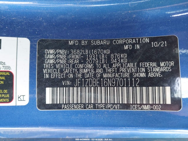 2022 SUBARU BRZ JF1ZDBE16N9701112 Photo 8