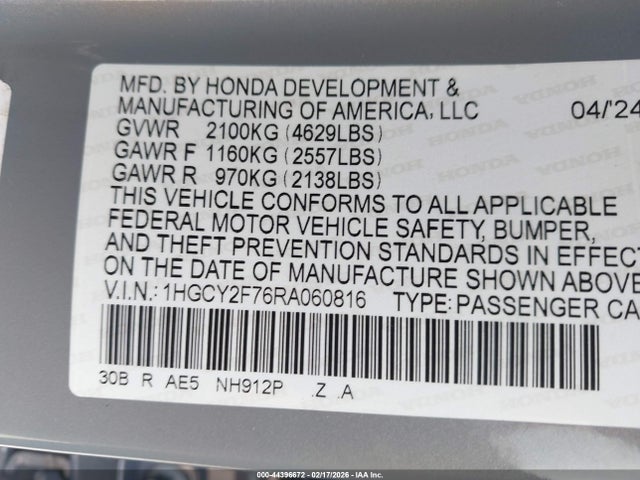 2024 HONDA ACCORD HYBRID 1HGCY2F76RA060816 Photo 8