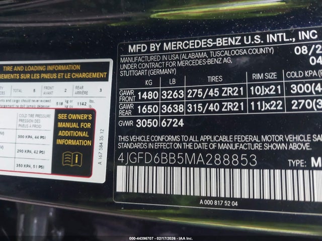 Aukcja sprzedaży 2021 Mercedes-benz Amg Gle 53 Coupe 4matic, vin: 4JGFD6BB5MA288853, numer aukcji: 44396707