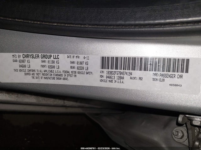 2011 DODGE AVENGER 1B3BD2FG7BN574194 Photo 8