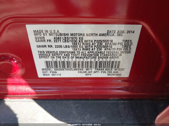 2015 MITSUBISHI OUTLANDER SPORT 4A4AR4AU8FE005521 Photo 8