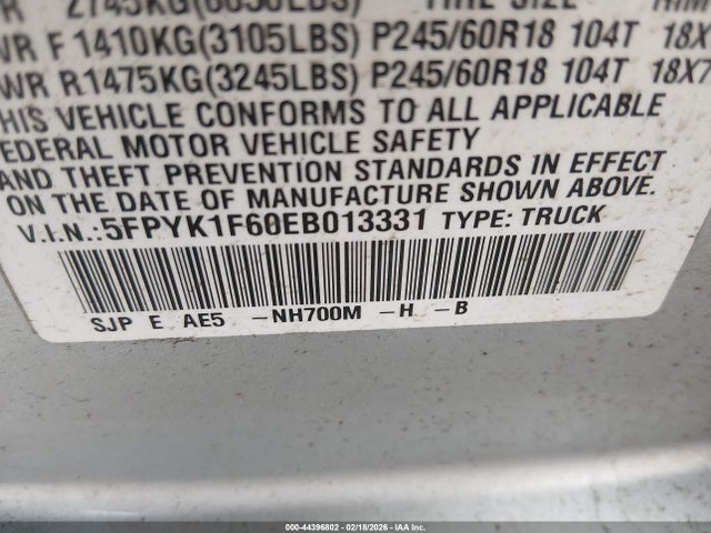2014 HONDA RIDGELINE 5FPYK1F60EB013331 Photo 8