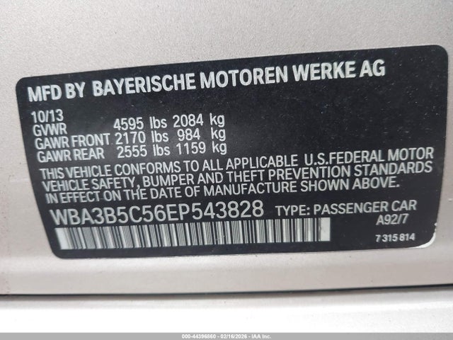 44396860 :رقم المزاد ، WBA3B5C56EP543828 vin ، 2014 Bmw 328i Xdrive مزاد بيع