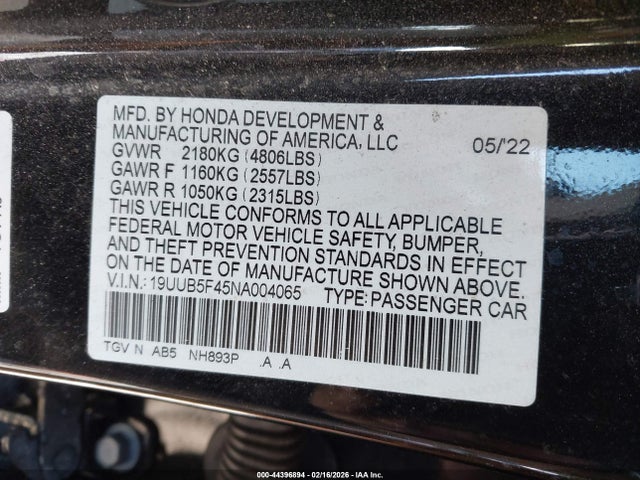 2022 ACURA TLX 19UUB5F45NA004065 Photo 8