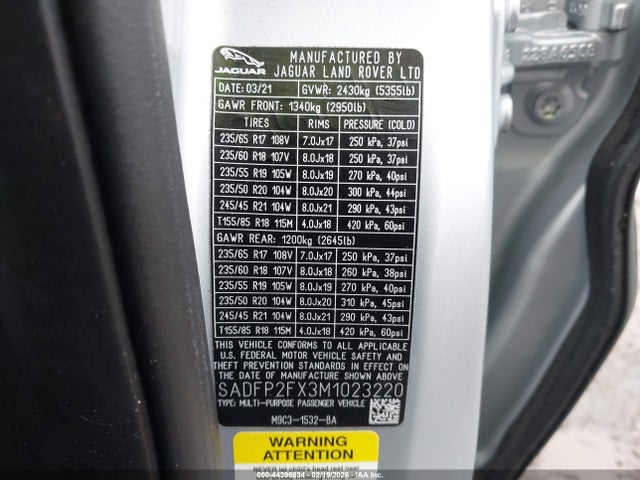 2021 JAGUAR E-PACE SADFP2FX3M1023220 Photo 8