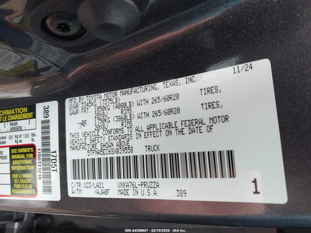 Toyota Tundra Platinum 2025 5TFNA5EC6SX039558 Image 9