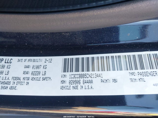 2012 Chrysler 200 Touring მანქანა იყიდება აუქციონზე, vin: 1C3CCBBB5CN213441, აუქციონის ნომერი: 44397037