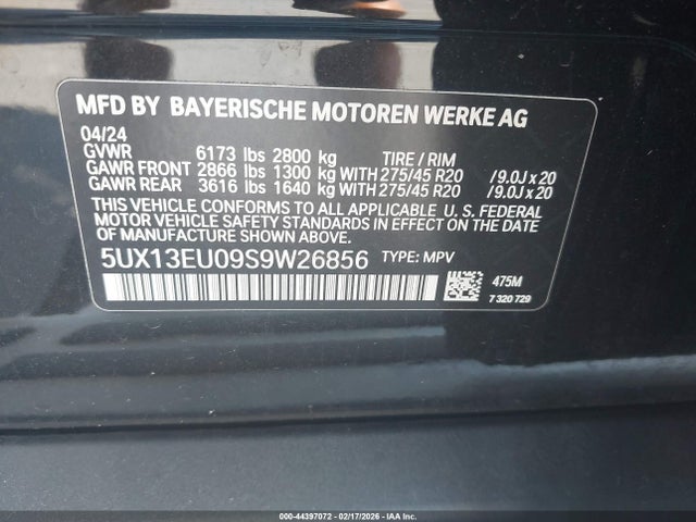 5UX13EU09S9W26856 BMW X5 Sdrive40i