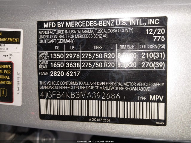 2021 MERCEDES-BENZ GLE 350 4JGFB4KB3MA392686 Photo 8