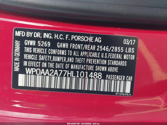 2017 PORSCHE PANAMERA WP0AA2A77HL101488 Photo 8