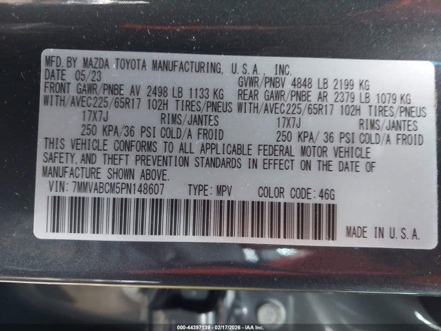 Aukcja sprzedaży 2023 Mazda Cx-50 2.5 S Preferred Plus, vin: 7MMVABCM5PN148607, numer aukcji: 44397139