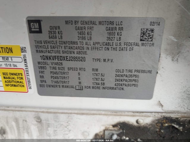 2014 CHEVROLET TRAVERSE 1GNKVFEDXEJ285520 Photo 8